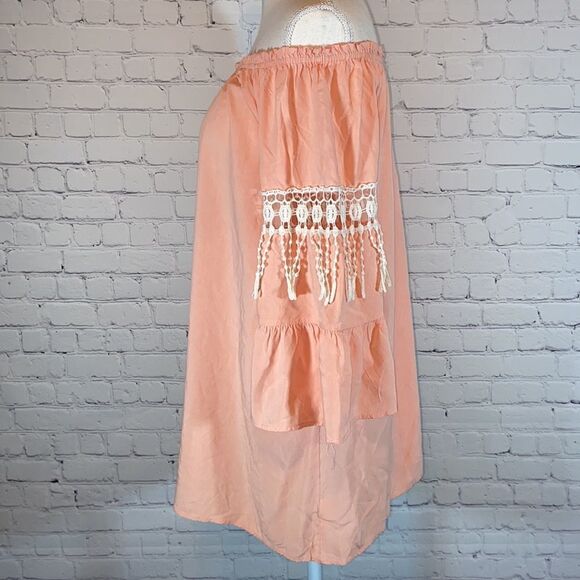 Umgee Boho Peach Off-Shoulder Tunic - Picture 4 of 7
